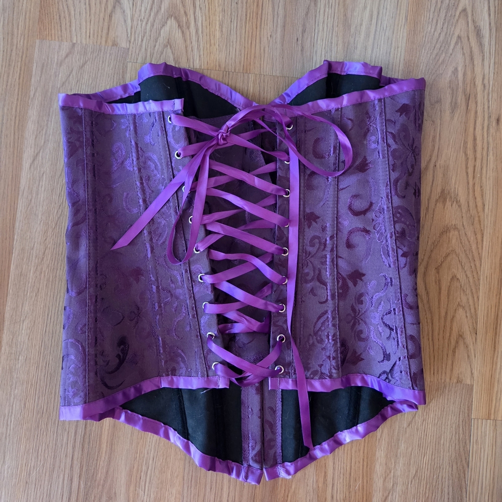 Purple Lace-Up Corset Shapewear
